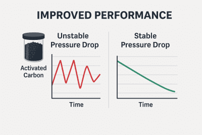 diagram optimasi carbon filter wtp industri dengan 5 prosedur kunci untuk mengurangi pressure drop dan meningkatkan lifespan