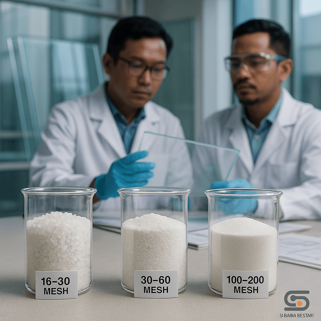 pasir silika low iron untuk industri kaca dan solar panel