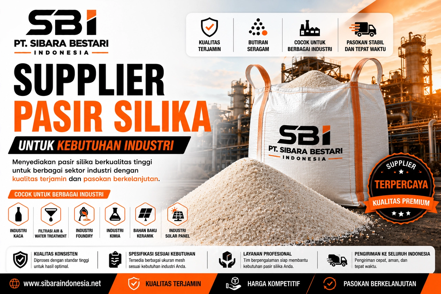 supplier pasir silika