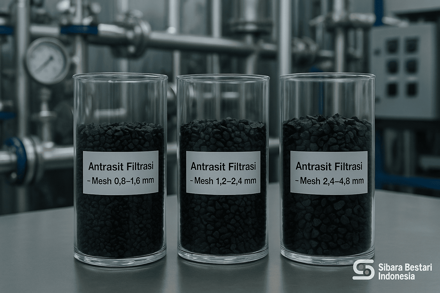 Antrasit Filtrasi Industri – High Hardness, Low Ash, On-Spec