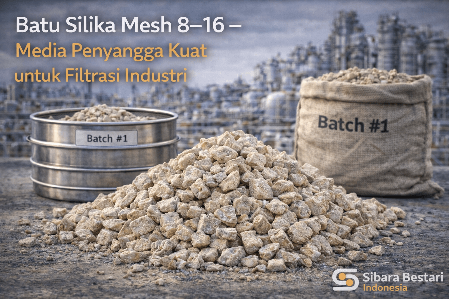 Batu Silika Mesh 8–16 – Media Penyangga Kuat untuk Filtrasi Industri