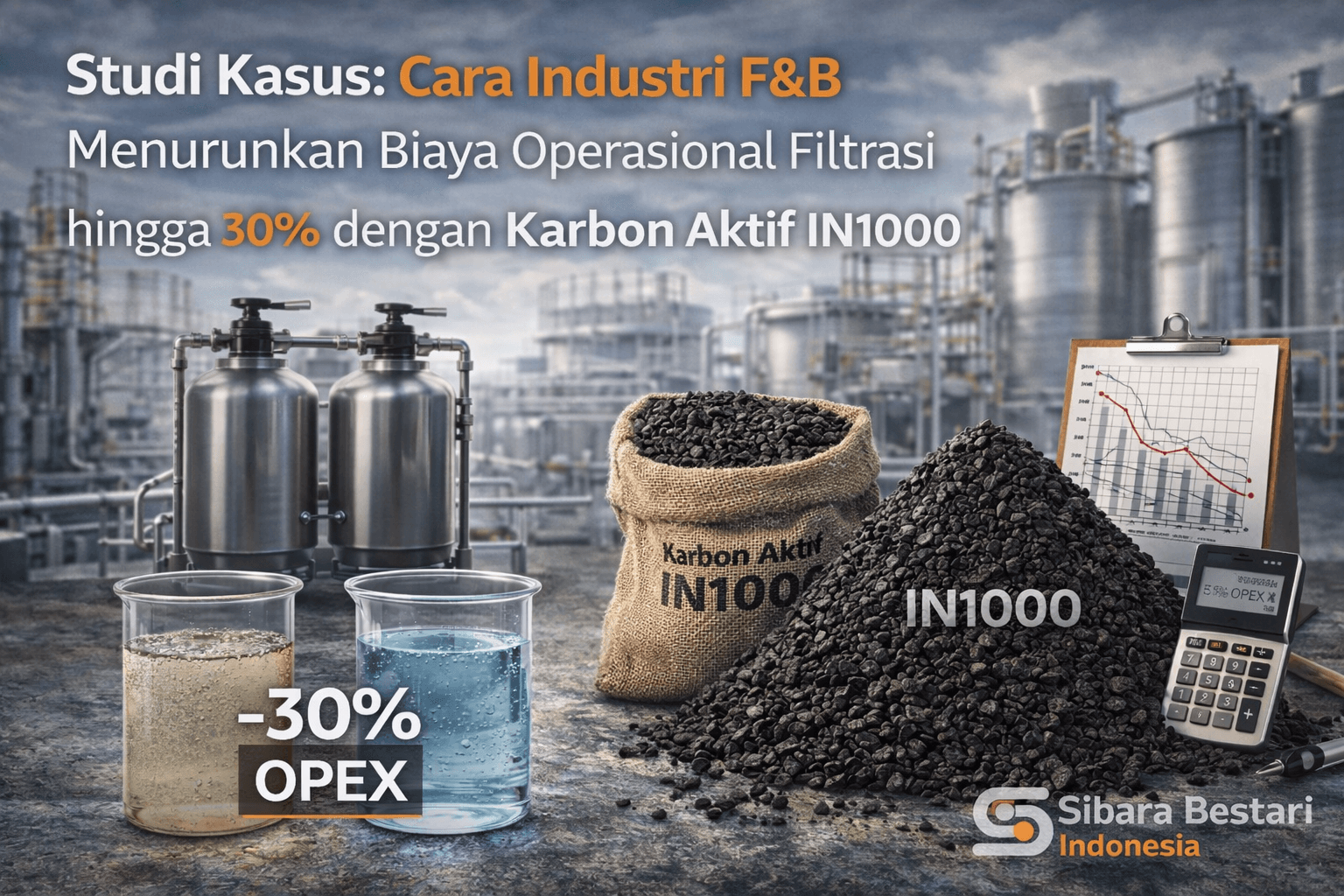 Studi Kasus: Cara Industri F&B Menurunkan Biaya Operasional Filtrasi hingga 30% dengan Karbon Aktif IN1000