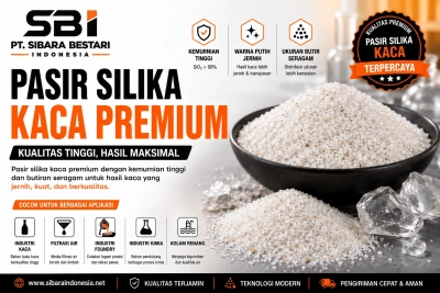 pasir silika kaca premium