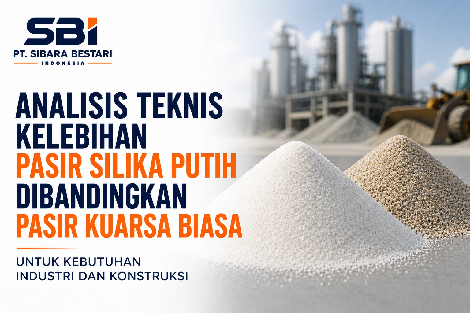 Analisis Teknis Kelebihan pasir silika putih dibandingkan pasir kuarsa biasa untuk Kebutuhan Industri dan Konstruksi