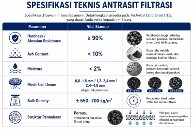 spesifikasi tekhnis antrasit filtrasi
