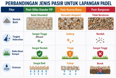 Tabel Perbandingan Jenis Pasir