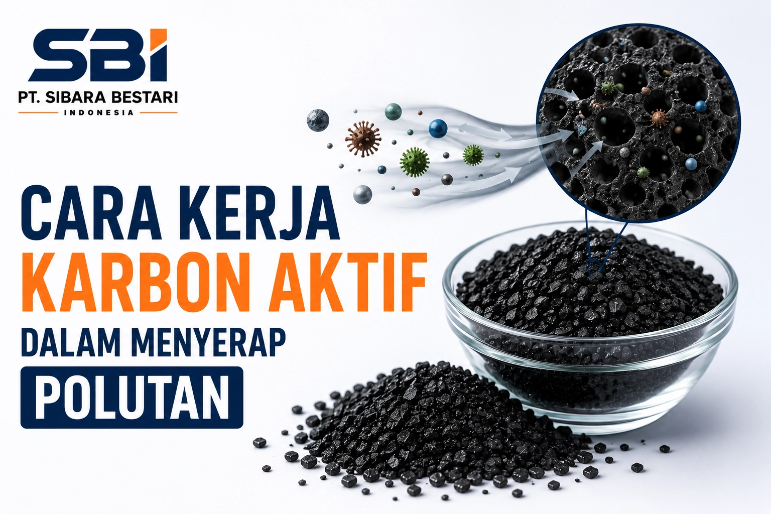 cara kerja karbon aktif dalam menyerap polutan
