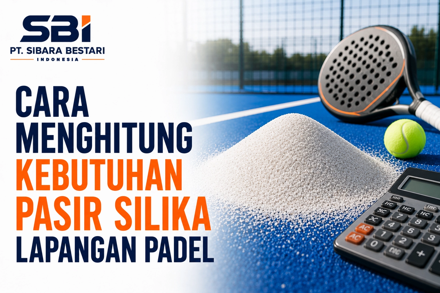 cara menghitung kebutuhan pasir silika lapangan padel