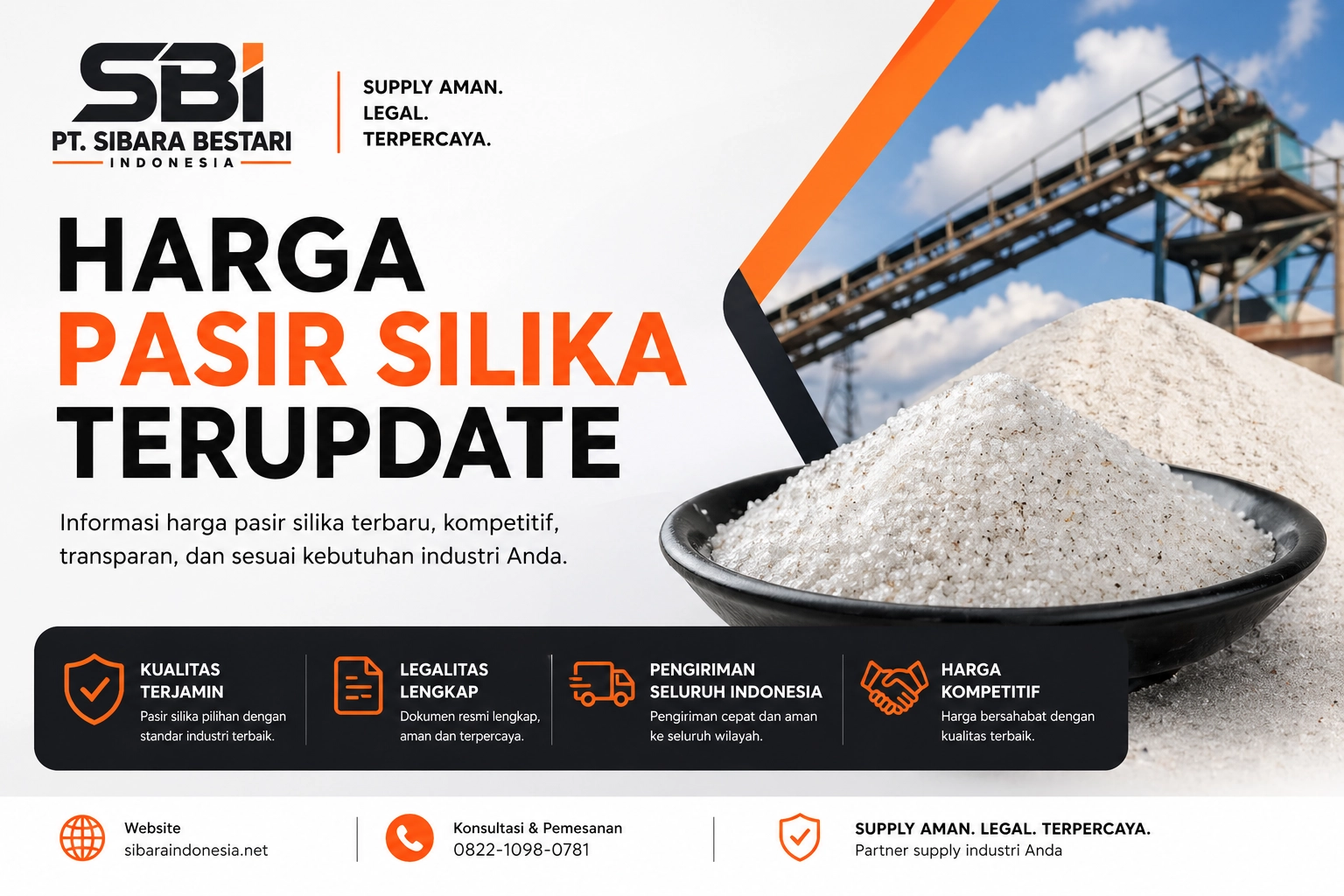 Daftar Harga Pasir Silika per Karung dan Ton 2026 untuk Industri dan Filtrasi