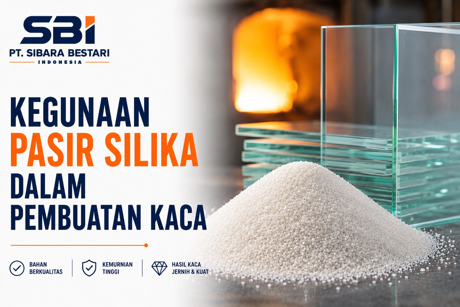 kegunaan pasir silika dalam pembuatan kaca