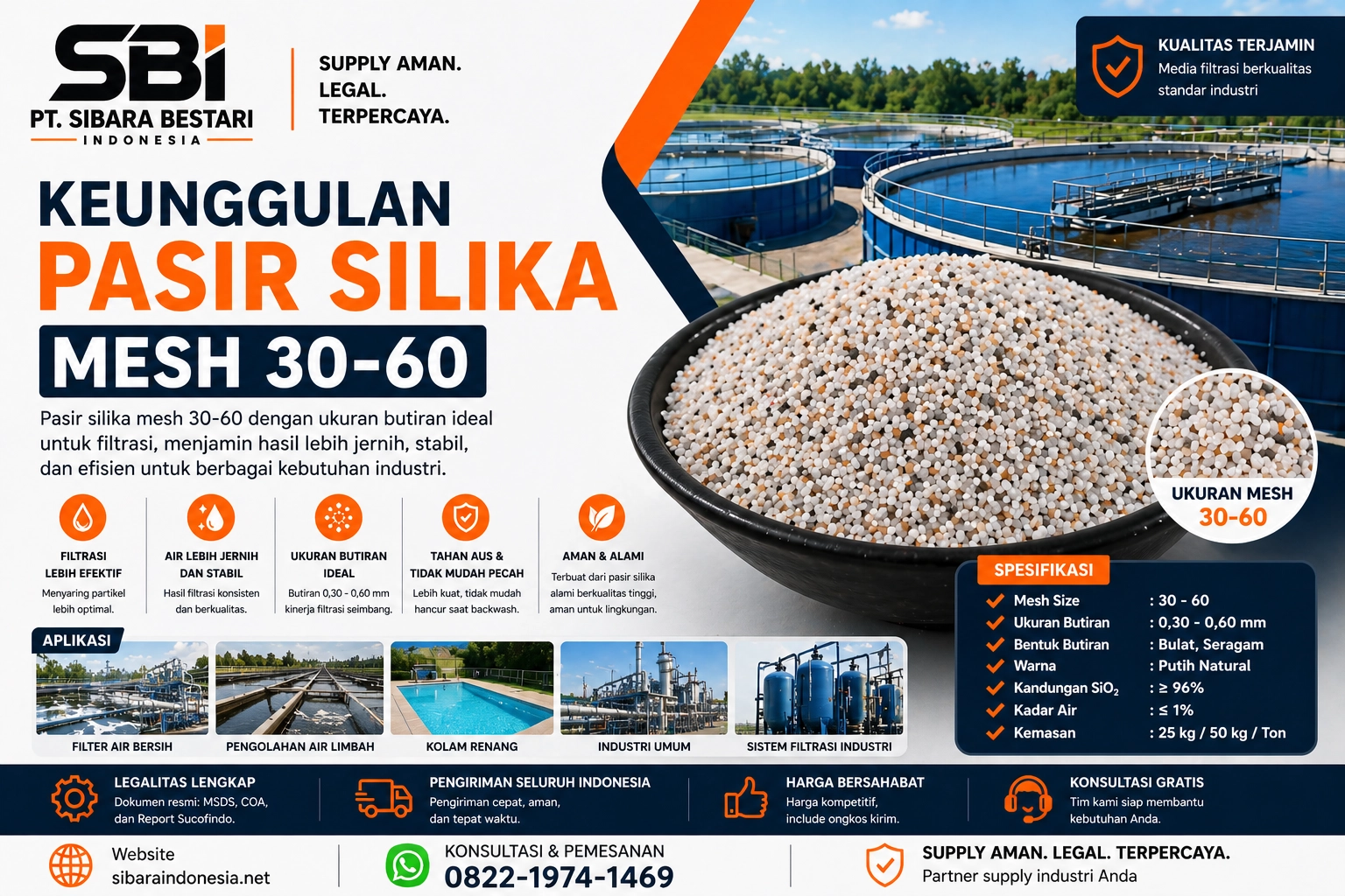 keunggulan pasir silika mesh 30-60