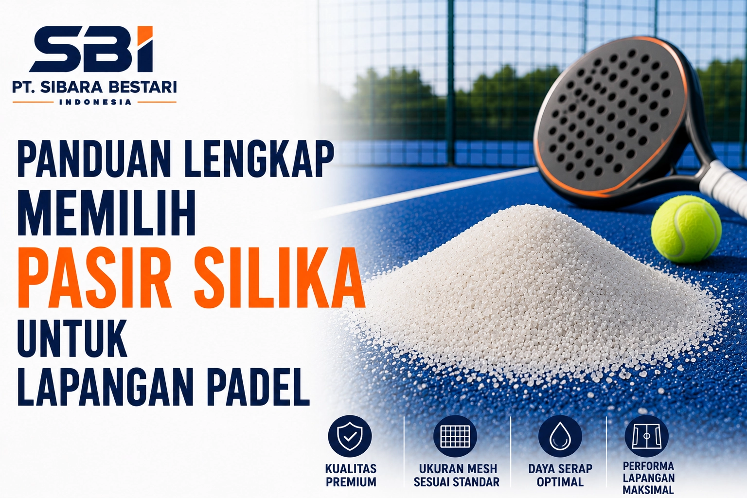 panduan lengkap memilih pasir silika untuk lapangan padel
