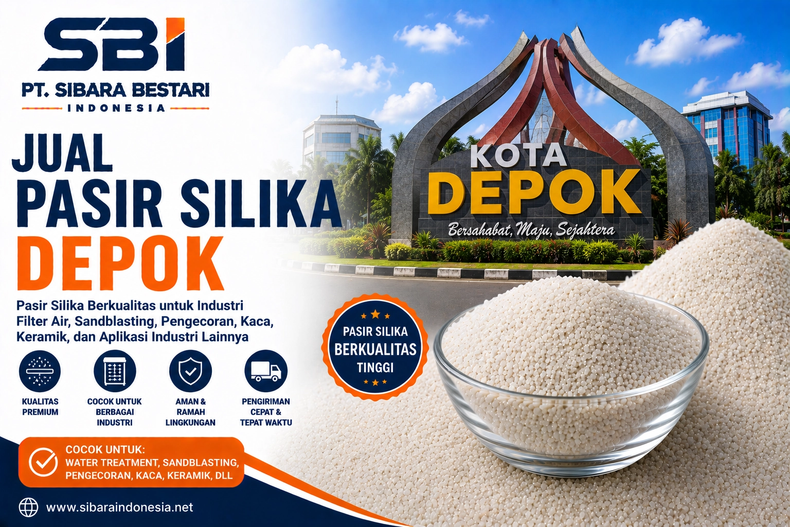 jual pasir silika depok