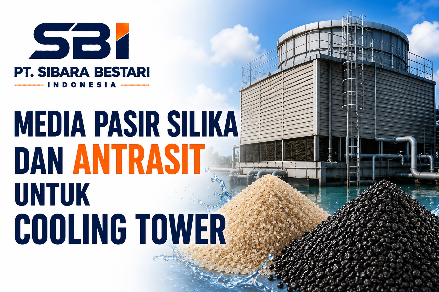 media pasir silika dan antrasit untuk cooling tower