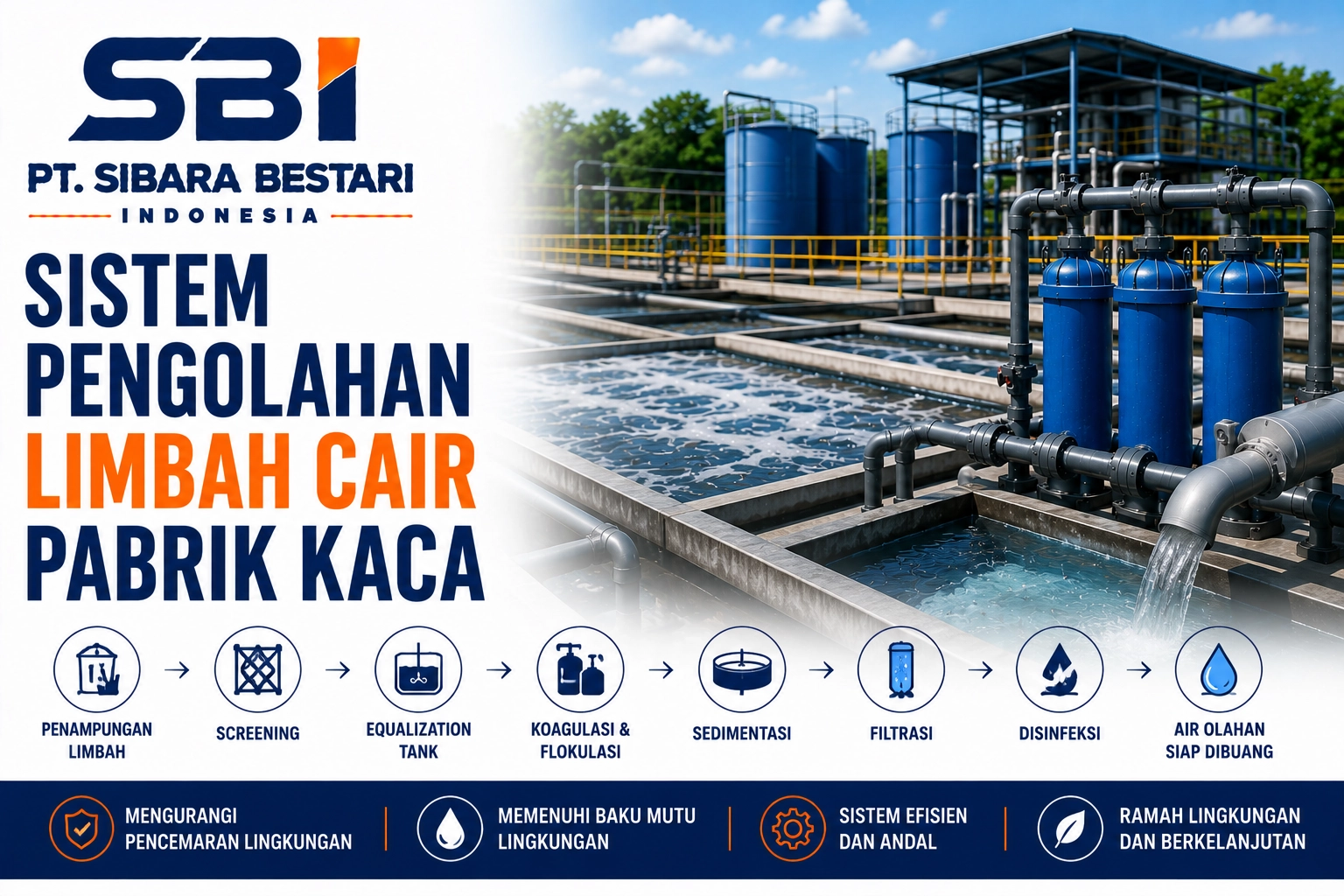 sistem pengolahan limbah cair pabrik kaca