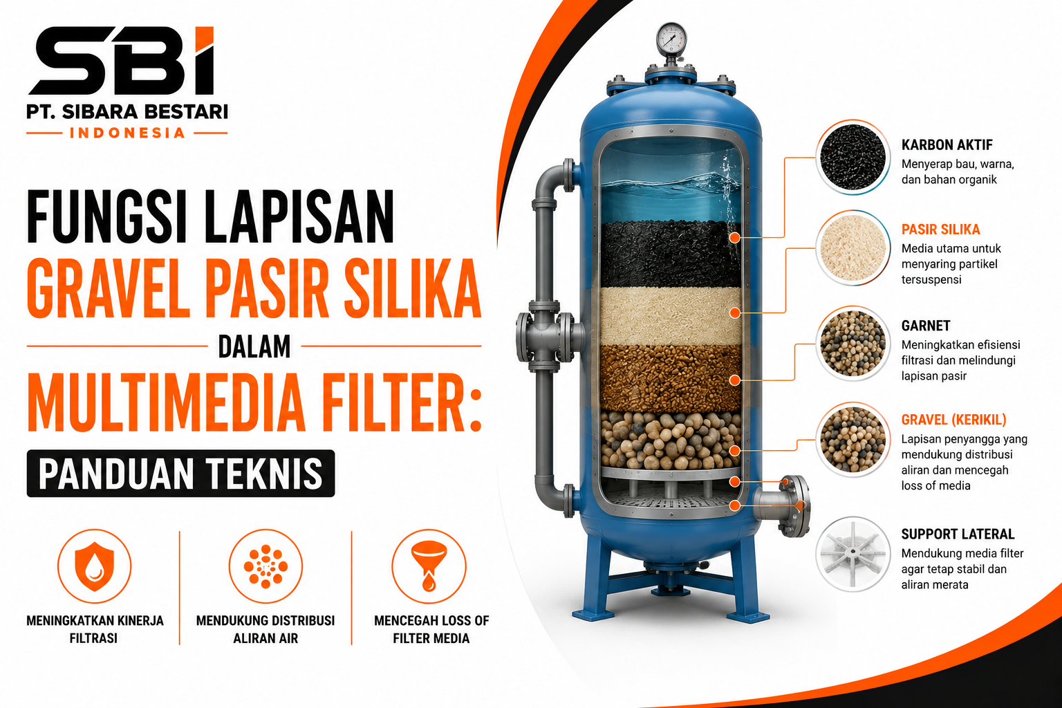 Fungsi Lapisan Gravel Pasir Silika dalam Multimedia Filter Panduan Teknis