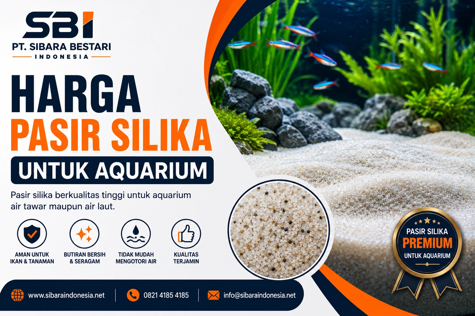 harga pasir silika untuk aquarium