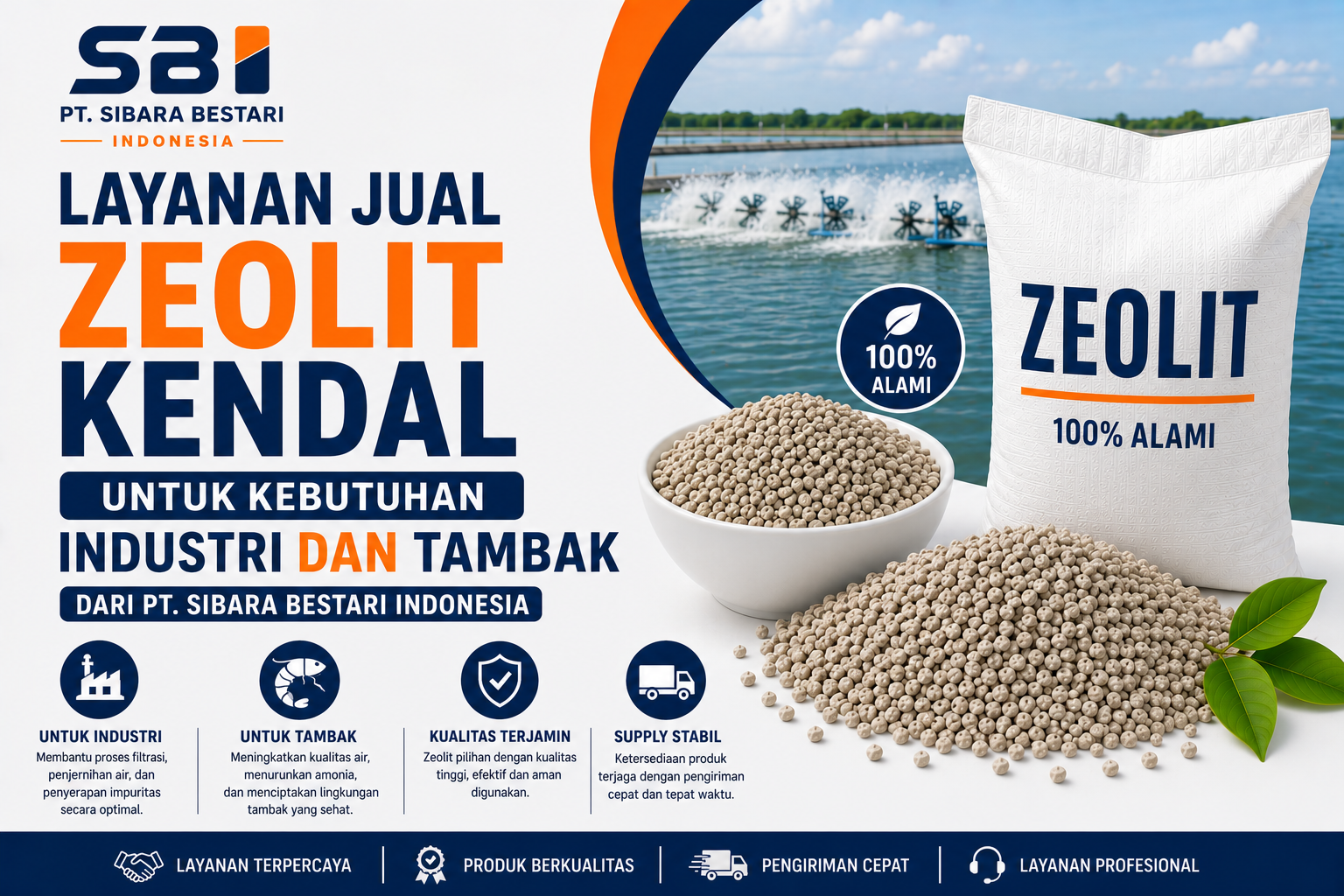 Layanan Jual Zeolit Kendal untuk Kebutuhan Industri dan Tambak dari PT. SIBARA BESTARI INDONESIA