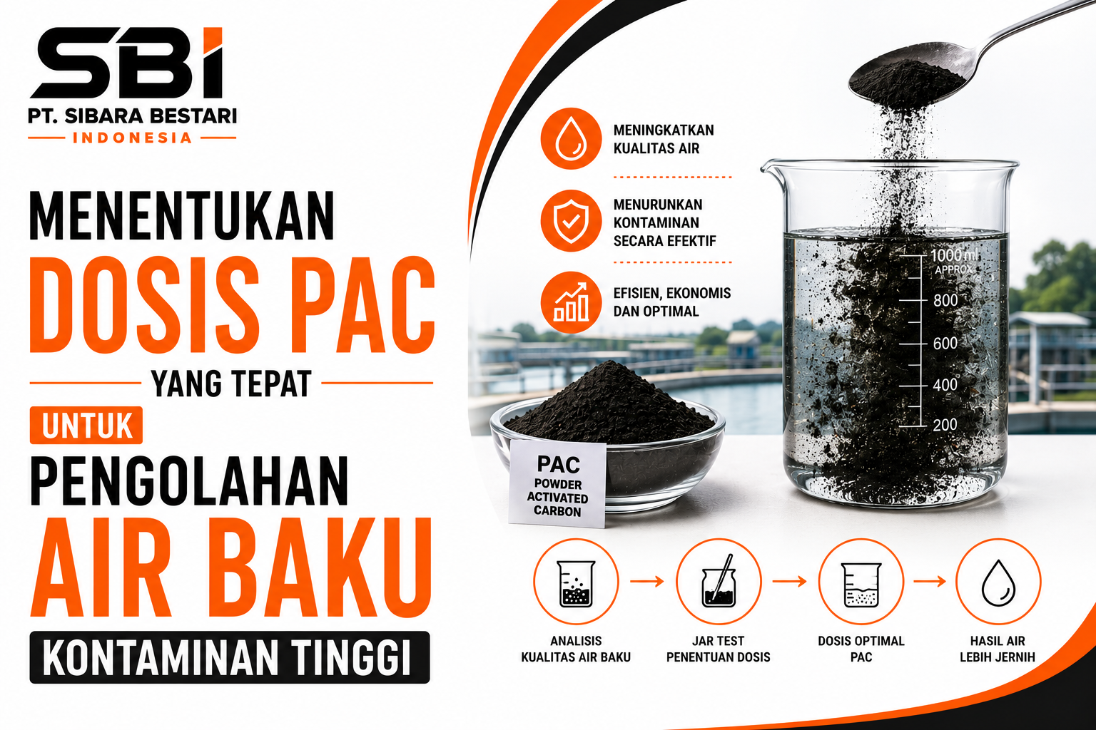 menentukan dosis PAC yang tepat untuk pengolahan air baku kontaminan tinggi