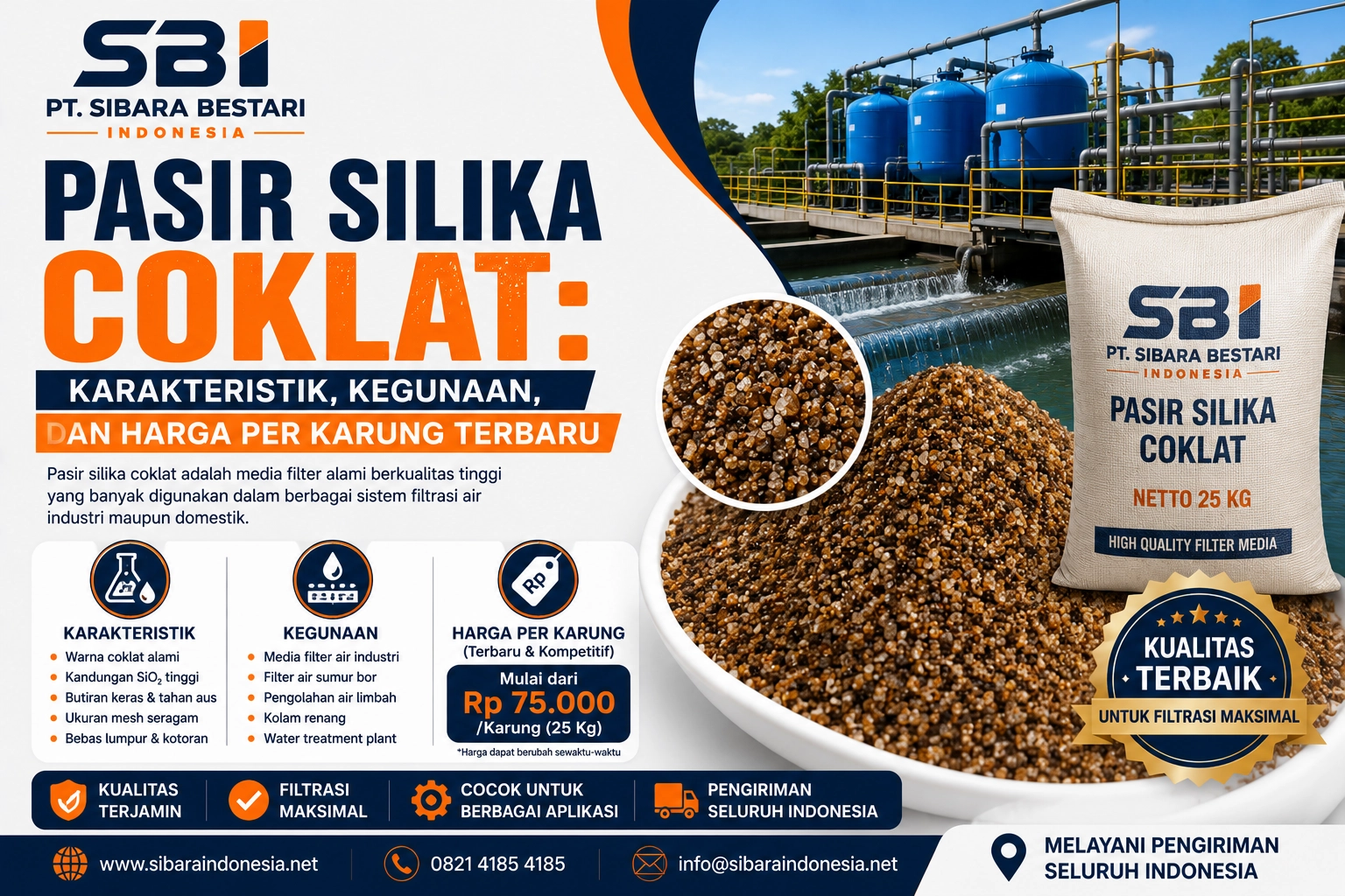 pasir silika coklat