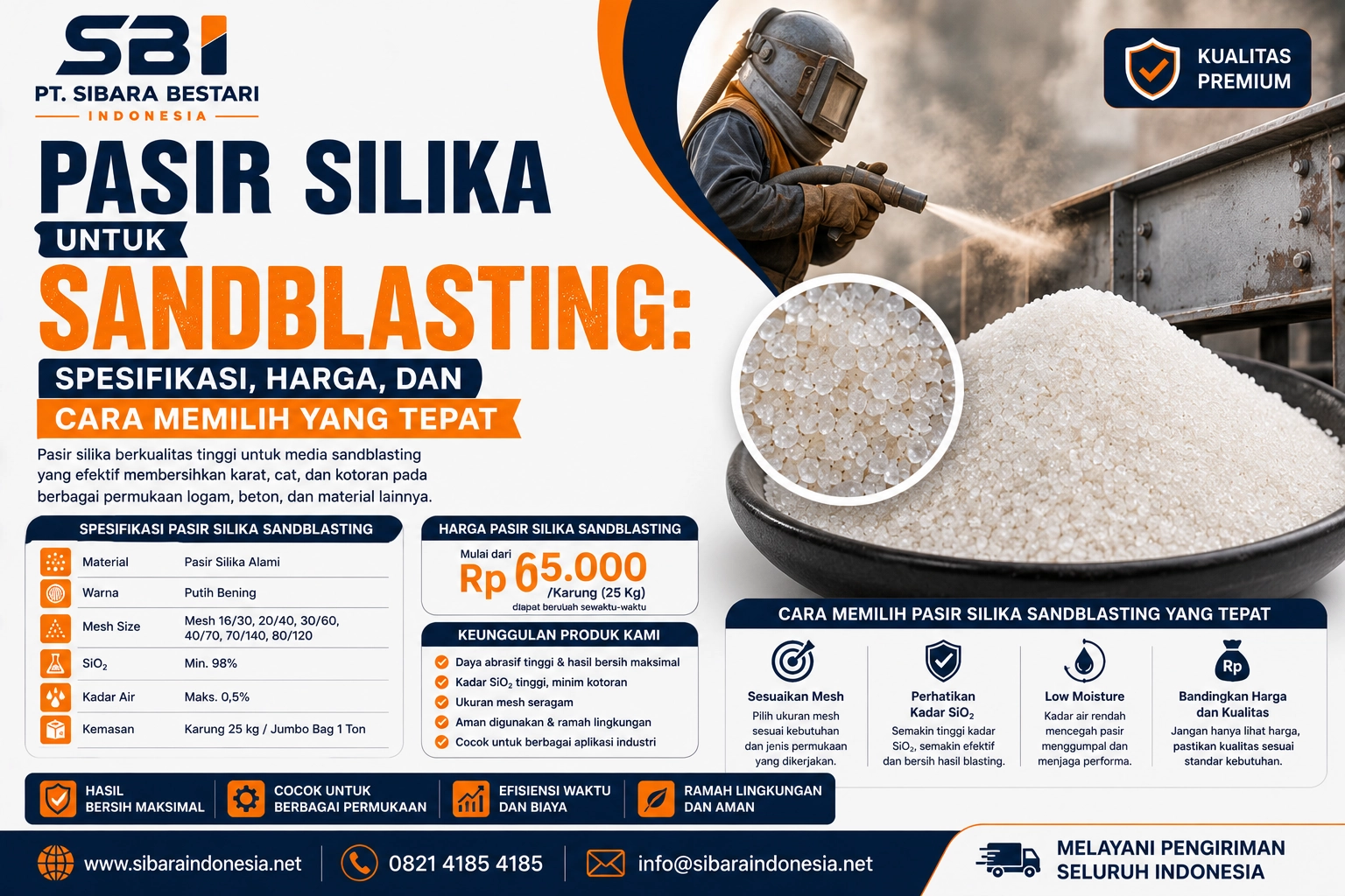 pasir silika untuk sandblasting