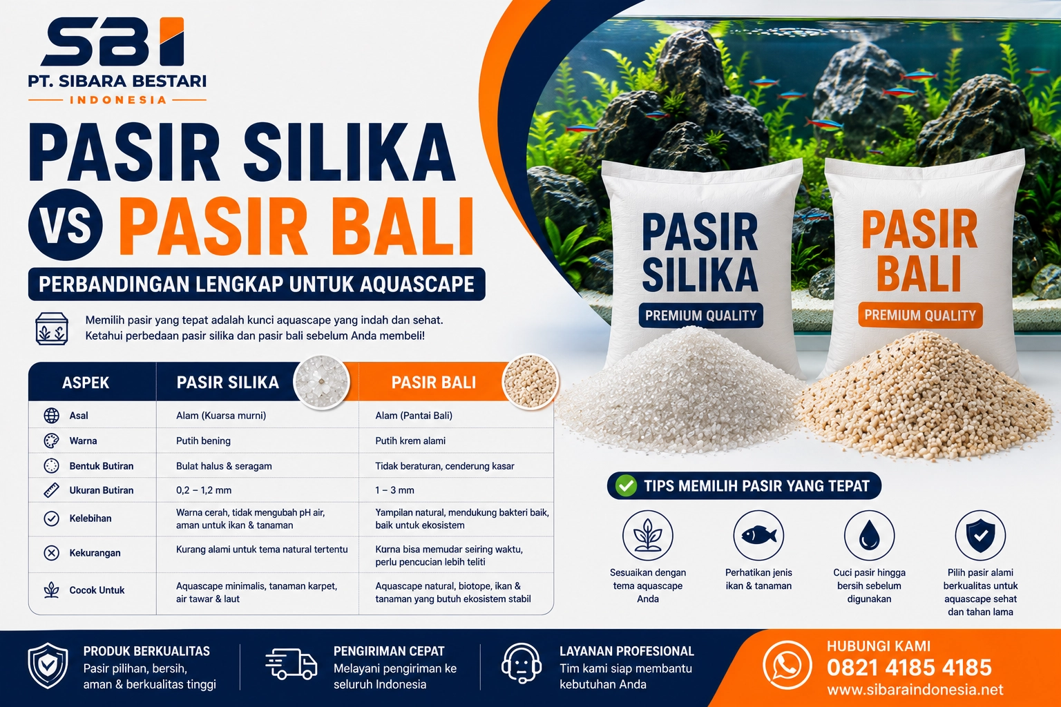 pasir silika vs pasir bali