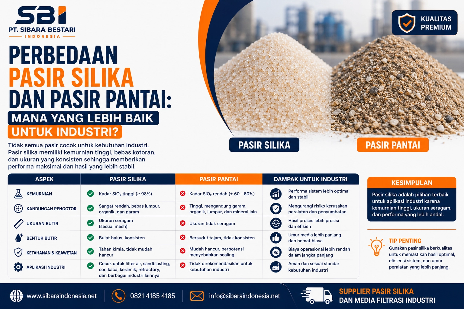 perbedaan pasir silika dan pasir pantai