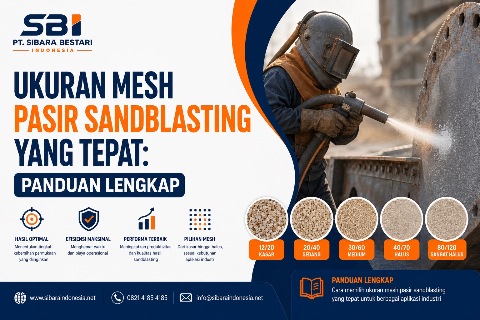 ukuran mesh pasir sandblasting