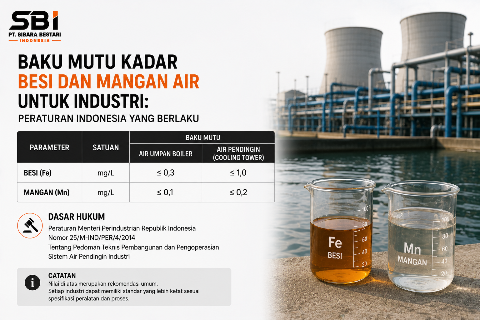 baku mutu besi mangan air Indonesia