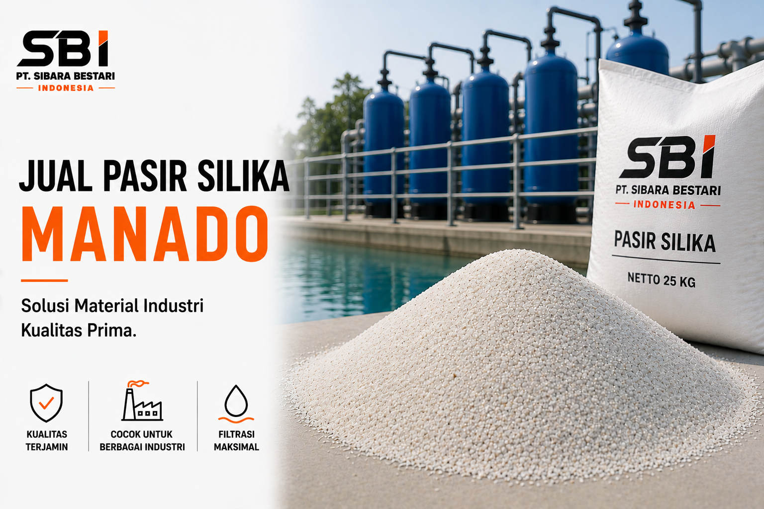 jual pasir silika manado