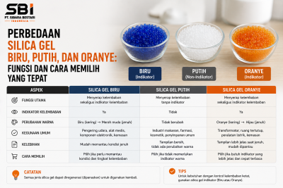 perbedaan silica gel biru putih oranye
